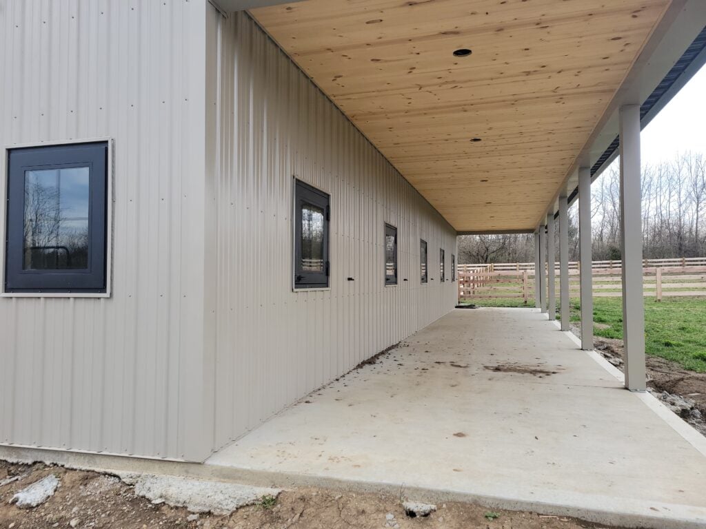 side of barn